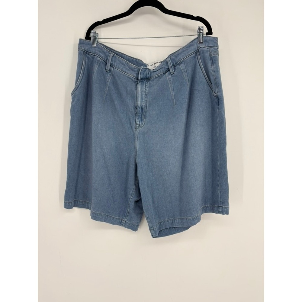 Lane Bryant Shorts‎ Womens 22 Blue Relaxed Bermuda Mid-Rise Flex Magic Waistband